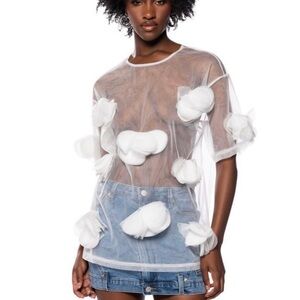 ✨AKIRA Sheer White Mesh Top✨